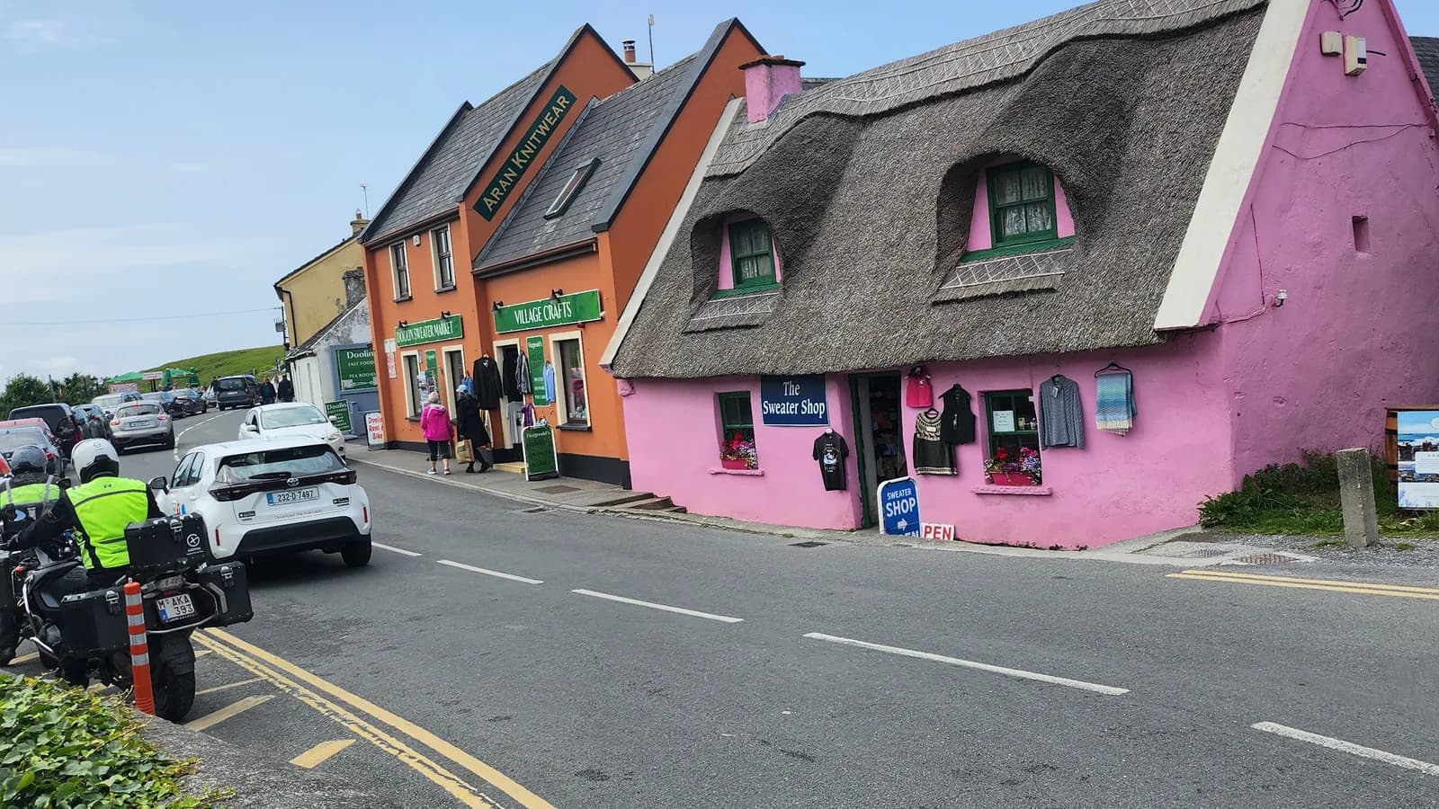 Thatched cottages on the main street of Adare village, County Limerick