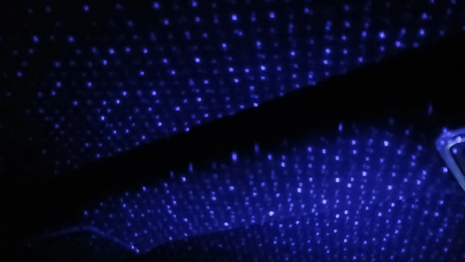 Starlight roof lining glowing across the whole ceiling of the Mercedes-Benz S-Class at night