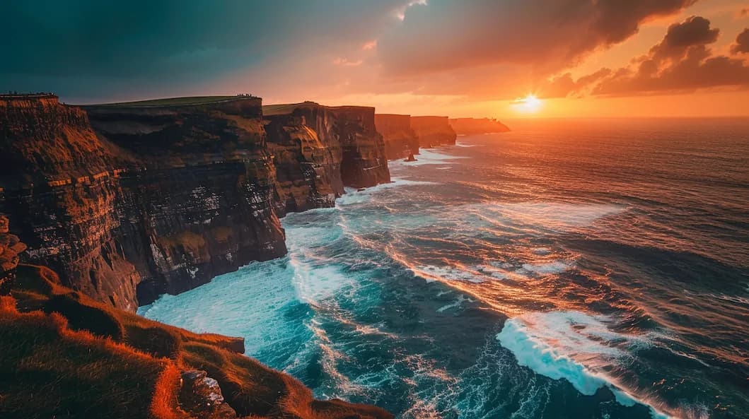 Cliffs of Moher rising from the Atlantic on a private chauffeur day tour