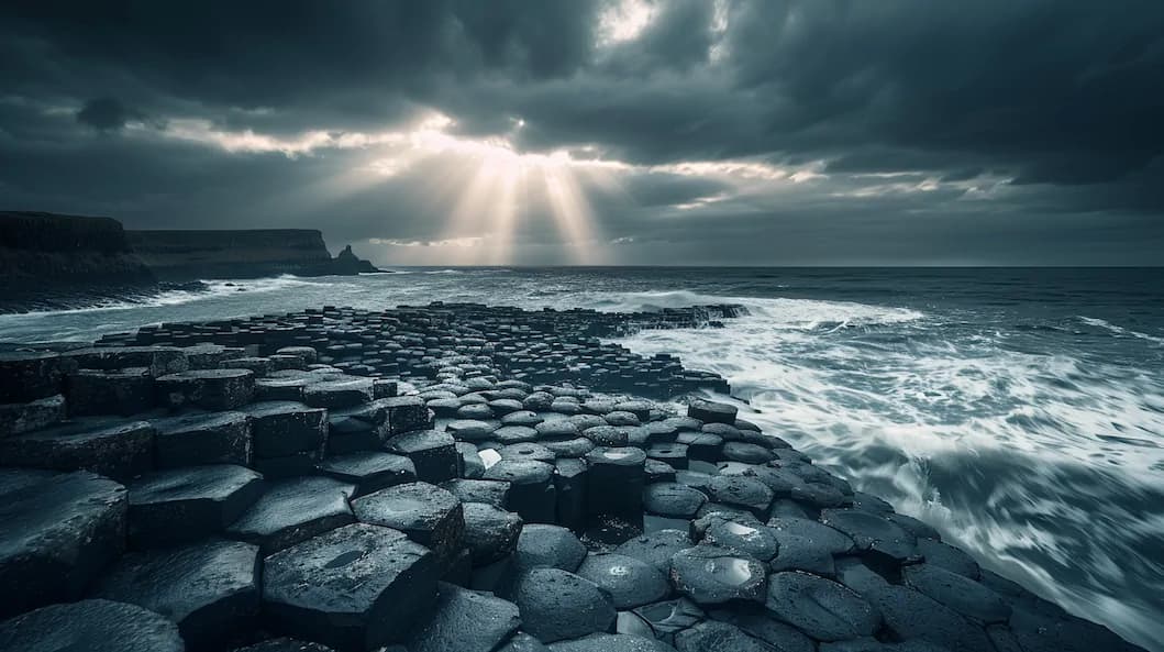 Basalt columns of the Giant's Causeway on a private tour of Northern Ireland